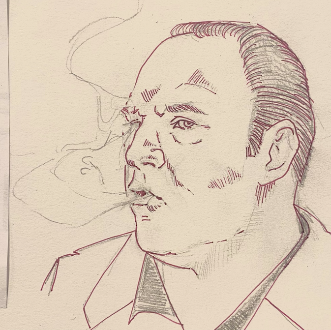 pretty cool line drawing of Tony Soprano